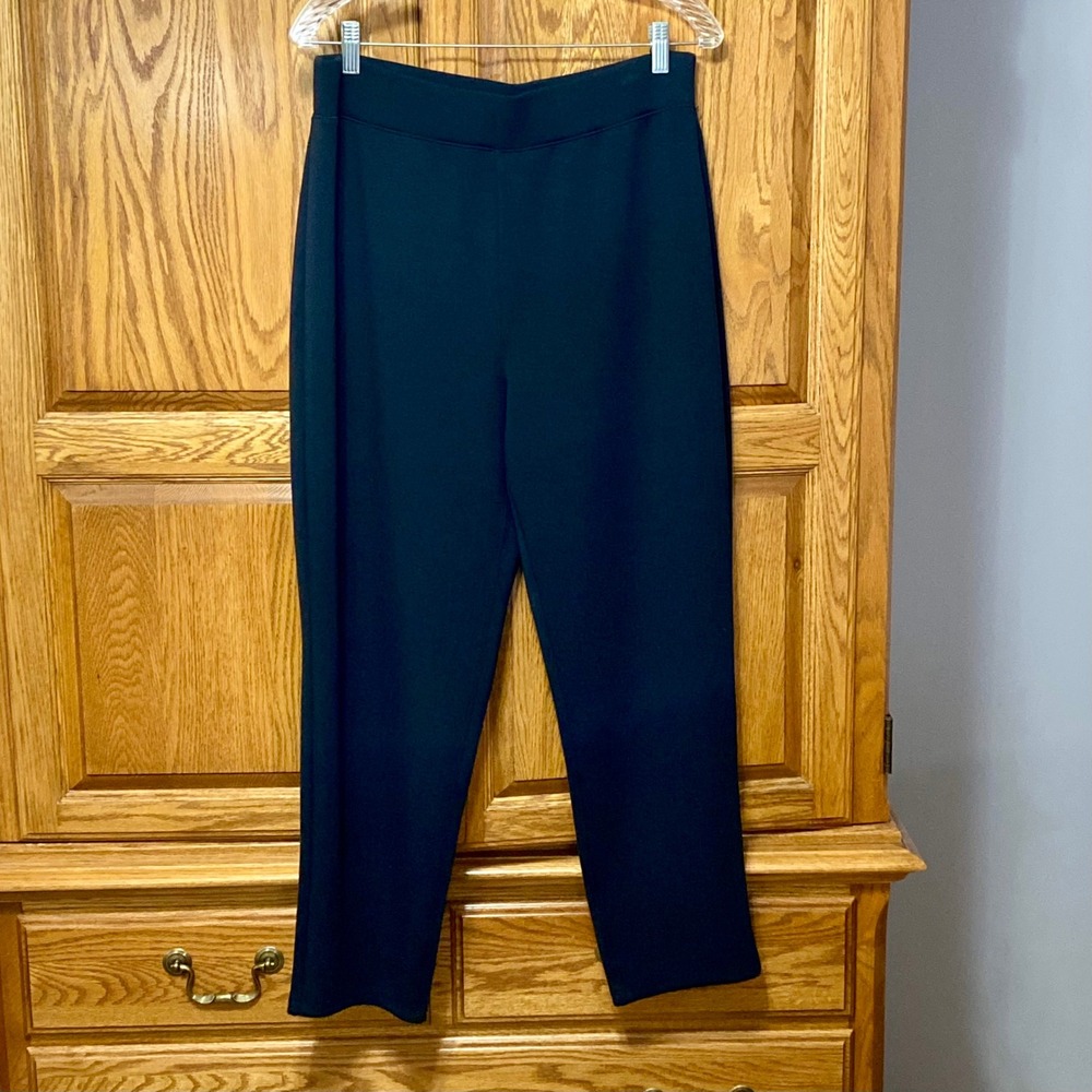 Spanx The Perfect Pant Womens XL Black Pull On Cropped Tapered Ankle Dress Pants